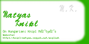 matyas knipl business card